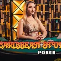 Caribbean Stud Poker slot visual from Evolution available on dazardbetcasino.it
