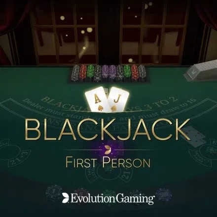 First Person Blackjack slot visual from Evolution available on dazardbetcasino.it
