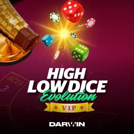 High Low Dice Evolution VIP slot logo by Darwin Gaming at DazardBet Casino