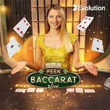 Peek Baccarat slot logo by Evolution at DazardBet Casino